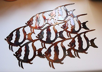 #ad School of Fish Metal Wall Art 14quot; x 18 1 2quot; Copper Bronze Plated $52.98