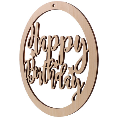 #ad Wooden Happy Birthday Banner Wall Decor DIY Wood Plate Gift Tags $11.25