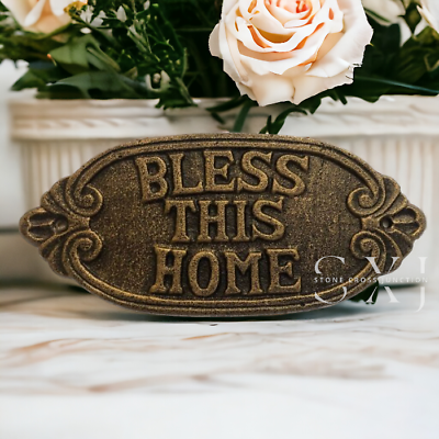#ad Bless This Home Cast Iron Wall Plaque – Rustic Home Blessing Sign $17.95
