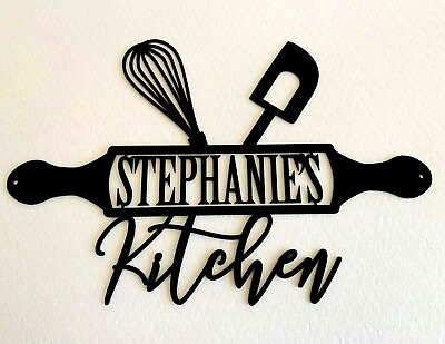#ad #ad Personalized Kitchen Metal Name sign Home Restaurant Decor Decorative Wall Art $71.76