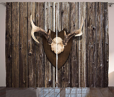 #ad Antler Curtains Rustic Home Cottage Cabin Wall with Antlers Hunting Lodge Count $66.08