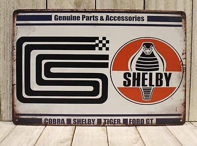 #ad Shelby Cobra Tin Metal Sign Rustic Vintage Style Garage Car Auto Mechanic XZ $11.97
