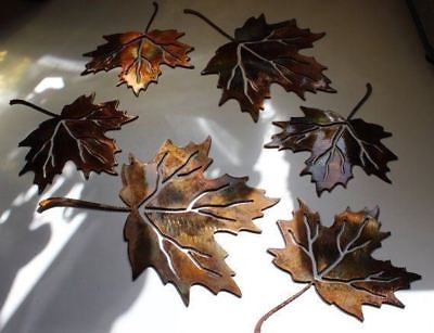 #ad #ad Maple Leaves Set of 6 Metal Wall Art Copper Size Varies Per Piece $39.98
