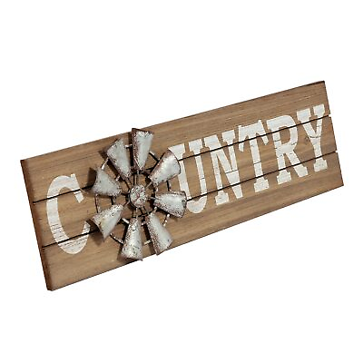 Freestanding Rustic Wooden quot;Countryquot; Signs for Shelf 16quot; Hanging Distressed $12.59