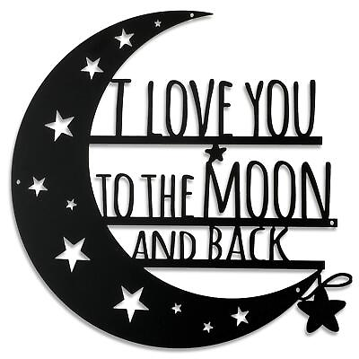 #ad I Love You Back Wall Art Moon Metal Wall Decorations Hanging Wall Plaque Sign... $19.06