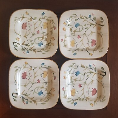 #ad AMERICAN SIMPLICITY FLORAL Luncheon SQUARE Plates TARGET Home 8.5quot; EUC $21.95