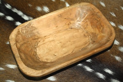 * Carved Wooden Dough Bowl Primitive Wood Trencher Tray Rustic Home Decor 8 12quot; $8.99