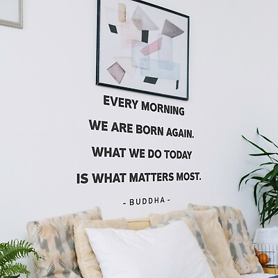 #ad Every Morning Buddha Wall Decal Inspirational Sticker Quote Mindfulness Decor $16.97