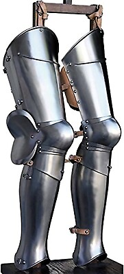 #ad Steel Greaves Medieval LARP Armor Full Leg Guard Rustic Vintage Home Decor Gifts $179.00