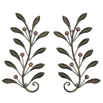 #ad Metal Wall Decor Tree Leaf Wall Decor Olive Branch Tree Leaves Wall Art Above... $31.16