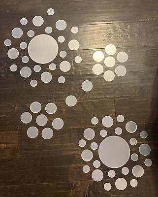 #ad #ad NEW 66 pc Silver Circles Mirrors Multi Size Wall Decor Acrylic Stickers Set $56.99