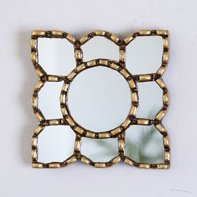 #ad Small Gold Mirror Wall Decorative Square Accent Mirrors for Wall Decor Bedr... $45.57