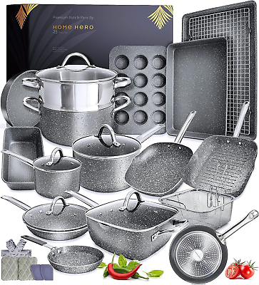 #ad Home Hero 23 Pcs Pots and Pans Set Non Stick Induction Compatible Kitchen Sets $833.31