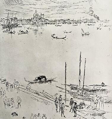 #ad Upright Venice Etching Print 1922 James McNeill Whistler 2nd State Art SmDwC3 $12.00