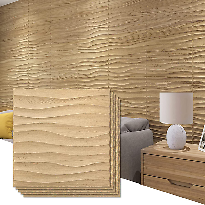 #ad #ad PVC Wave Panels for Interior Wall Decor Wood Brown Textured 3D Wall $70.99