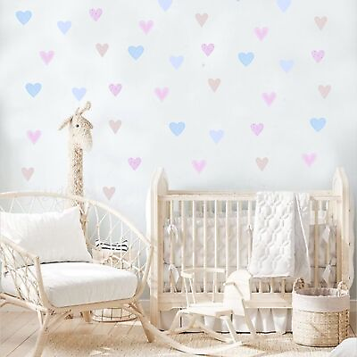 #ad Watercolour Boho Heart Wall Stickers for Kids’ Bedroom 5 Patterns Available... $16.65
