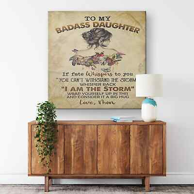 #ad To my Badass Daughter from mom Retro Canvas Wall Art USA $241.99