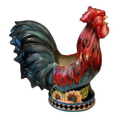 #ad Certified International Figurine Ceramic Rooster French Barnyard Home Decor 10x9 $45.00