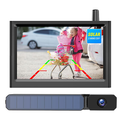 #ad AUTO VOX Solar Wireless Backup Camera 5#x27;#x27; Monitor HD Rear View Parking System $99.99