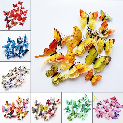 #ad Creative 3D Butterfly Wall Decals 12pcs Matte PVC Stickers for Kids#x27; Room $6.50