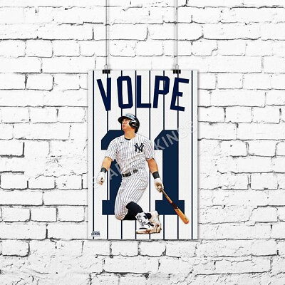 #ad #ad Anthony Volpe New York Yankees Pinstripes Home Jersey Wall Art 11x17 inches $19.98