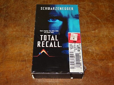 #ad Vintage 1990 Total Recall VHS Tape Carolco Home Video Shrink w Kmart Stickers $19.96