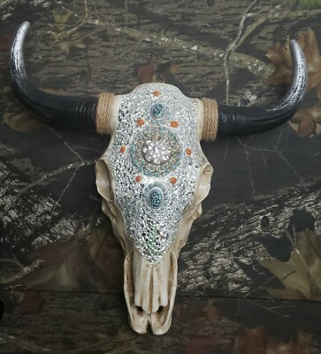 #ad Big Decor Design Steer Bull Cow Reproduction Plaster Skull CT $48.99