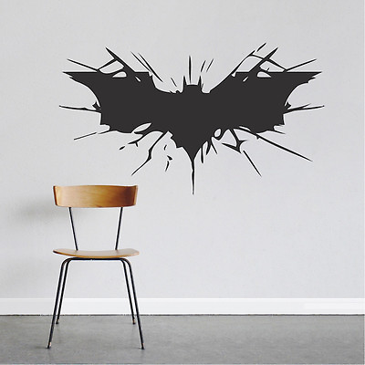 #ad Batman Wall Decal Dark Knight Wall Vinyl Cracked Superhero Wall Sticker a10 $17.00