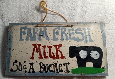 #ad Farm Fresh Milk Wooden Sign Farmhouse Theme $15.00