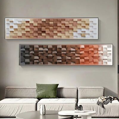 #ad Wall Art Canvas Abstract Colorful Mosaic Painting Living Bedroom Banner Poster $33.74