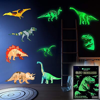 #ad Dinosaur Wall Decals for Kids Room Glow in The Dark Wall Stickers Large Remova $26.51