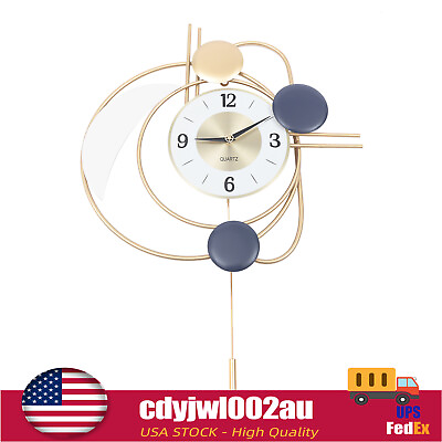#ad Inspired Modern Wall Clock Nordic Metal Hanging Clocks 3D Mute Design Art Decor $55.86