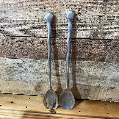 #ad #ad Set Of Fork Spoon Wall Hanging Utensil Metal Silver 17.5” 422 $19.95