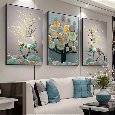 #ad #ad quot;Feng Shui Tree Wall Art Canvas Home Decor 3pcs $35.00