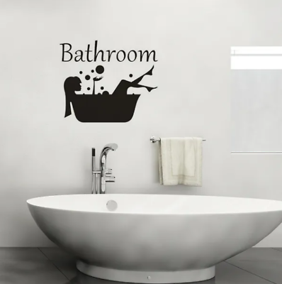 #ad Bathroom Decal Bathtub Toilet Door Mirror Decoration Wall Stickers 22 Variations $13.07