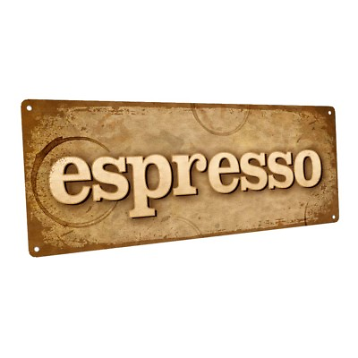 #ad Espresso Metal Sign; Wall Decor for Kitchen and Dinning Room $19.99