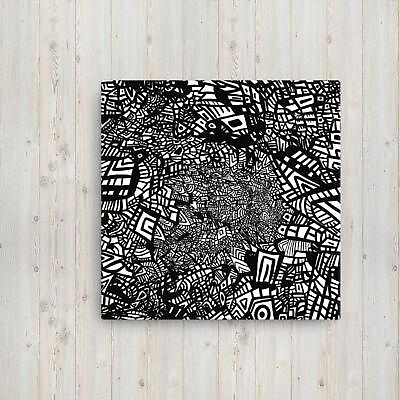 #ad #ad Detailed Black and White Canvas Print 12x12 Inches $50.00