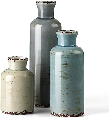 #ad Ceramic Vase 3 Piece Set Small Flower Vase for Home Decoration Modern Farmho $41.81