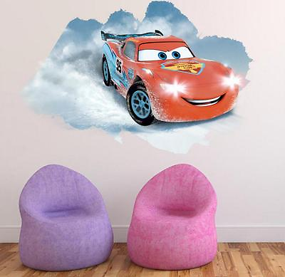 #ad NEW Disney lightning McQueen Cars 3D HUGE Wall Stickers Kids Home Decor USA $12.59
