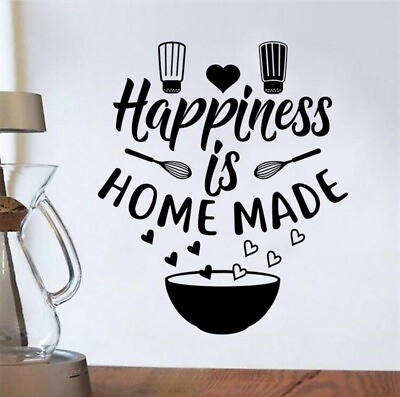 #ad #ad Happiness Is Homemade Word Decal Large Wall Decal Kitchen Wall Decal Sticker $12.99
