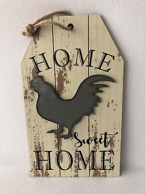 #ad Home Sweet Home Rooster Sign Country Farmhouse Decor $24.69