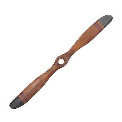 #ad Brown Wood 2 Blade Airplane Propeller Wall Decor with Aviation Detailing $26.55