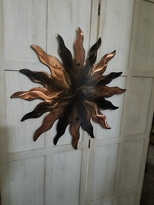 #ad #ad Metal Wall art Large home decor Sun living room Rustic indoor outdoor patio 24quot; $95.00
