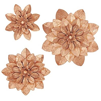 #ad Metal Flower Wall Art Multiple Layer Decor for Indoor Outdoor Home rose gold $42.06