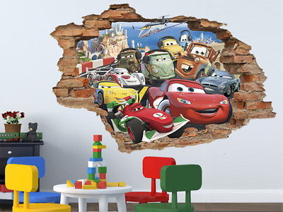 #ad #ad Car Cartoon 3D Wall Decal Wall Sticker Removable Vinyl Sticker $62.25