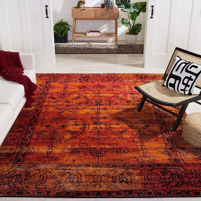 #ad New 8x10 Rug Hamadan Vintage Oriental Geometric Area Carpet Orange Decorative $223.42