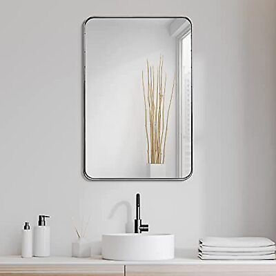 Empire Art Direct Ultra Polished Silver Stainless Steel Rectangle Wall Mirror $339.99