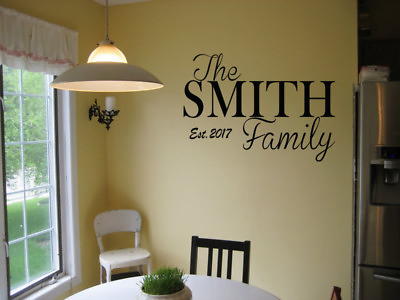 #ad PERSONALIZED FAMILY NAME EST. VINYL WALL ART DECAL LETTERING WORDS DECOR 48x23 $31.16