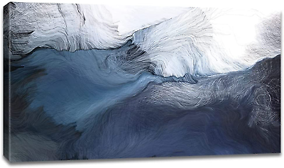 #ad #ad Large Canvas Wall Art Long Horizontal Abstract Art Paintings Navy Blue Block and $85.99