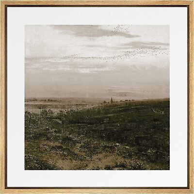 #ad Cloudy Hill Landscape Wall Art Framed Canvas Print Vintage Decor $60.49